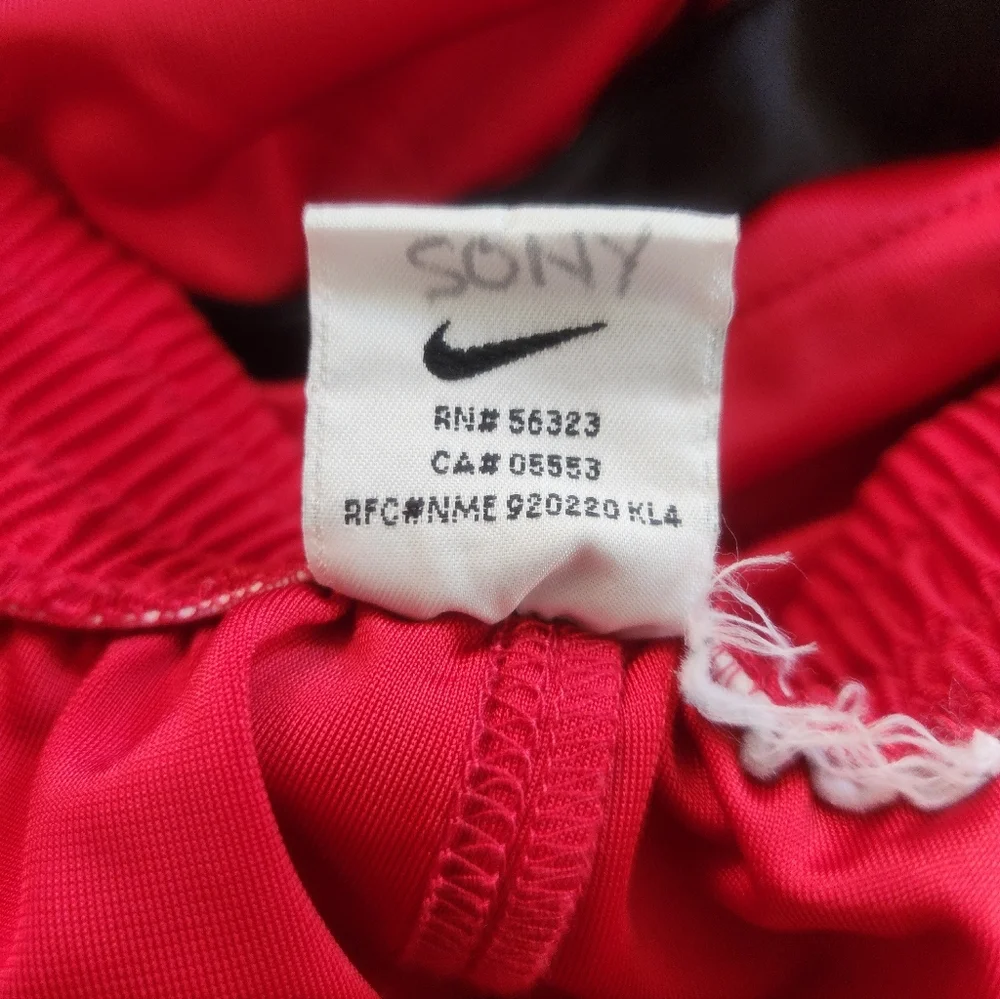 Nike 1990s Basketball Tearaway Dazzle Vintage Warm-Up Track Pants in Red Size L